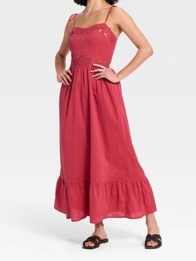 Lace Cami Midi A-Line Dress